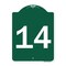Signmission Designer Series Sign-Sign W/ Number 14, Green & White Aluminum Sign, 18" x 24", GW-1824-22908 A-DES-GW-1824-22908 - alternate 1
